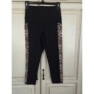 Zyia Brilliant Hi Rise Crop Leopard Leggings Women's 6-8 Yoga 20" Workout Pants